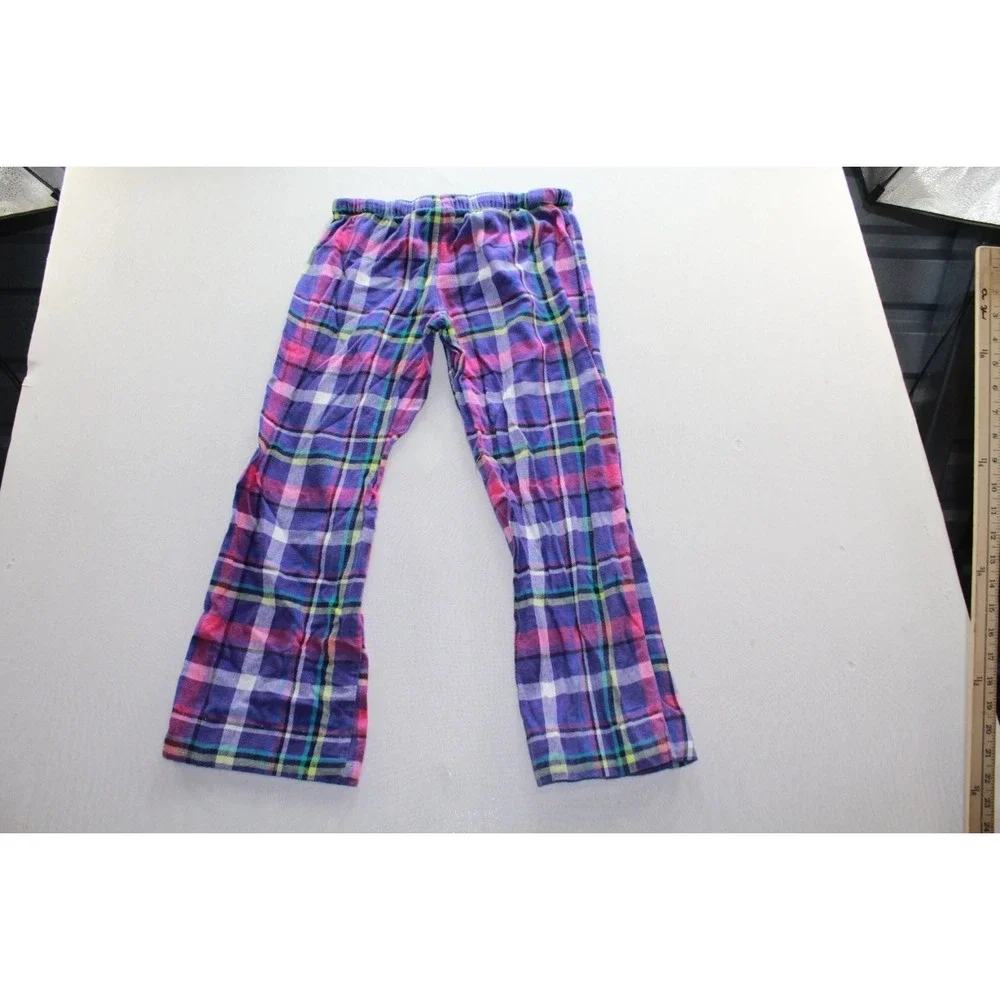 SO Intimates Pajama Pants Womens Small Purple Good Plaid Flannel Skull Lounge